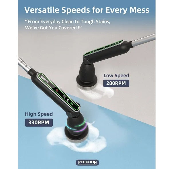 Electric Spin Scrubber, 2024 New Super Quiet Power Cleaning Brush For Bathroom Floor Tile With Long Handle, Cordless Shower Brush With 7 Replaceable Brush Heads, 120Mins Work Time, Dual Speeds