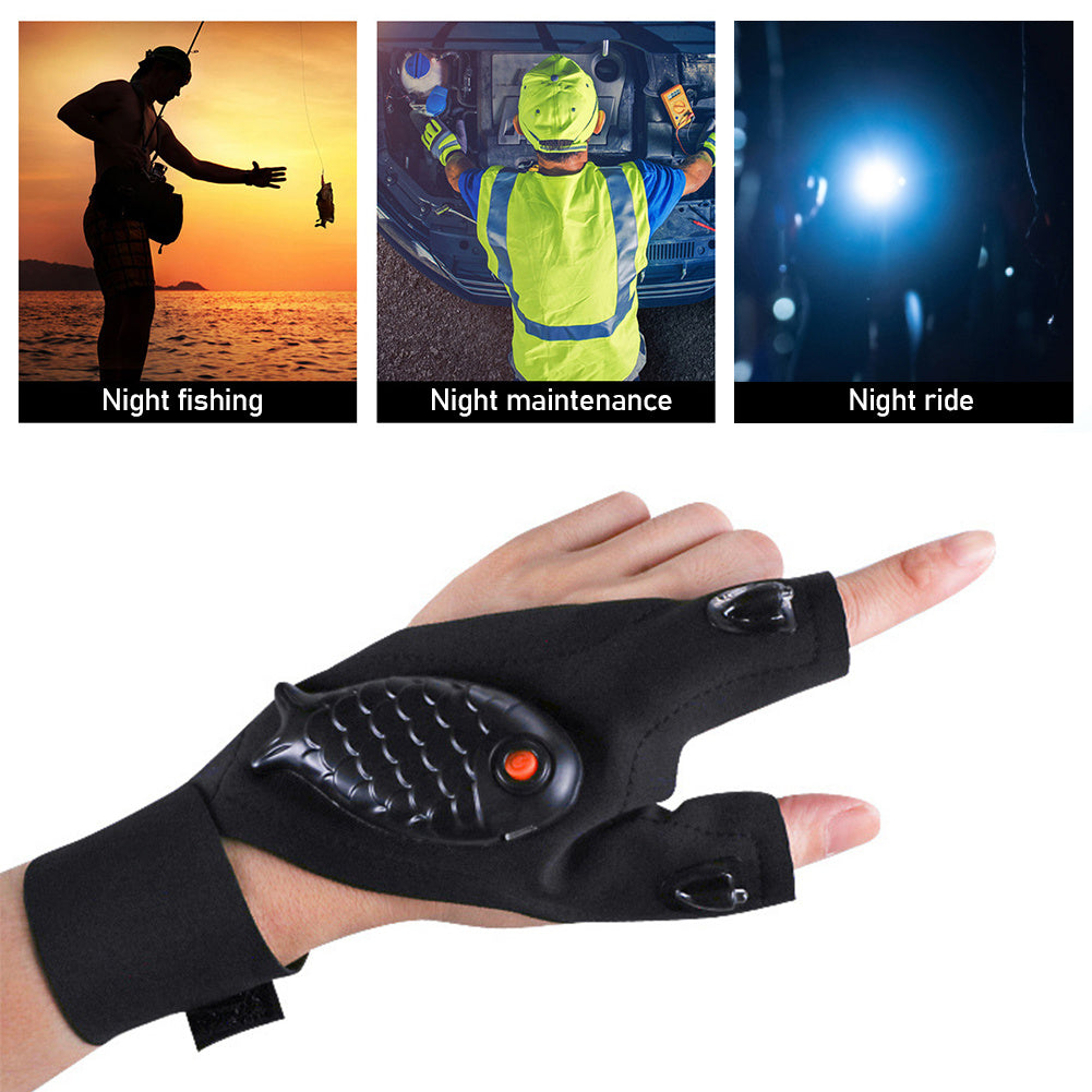 New Flashlight Glow Fishing Gloves