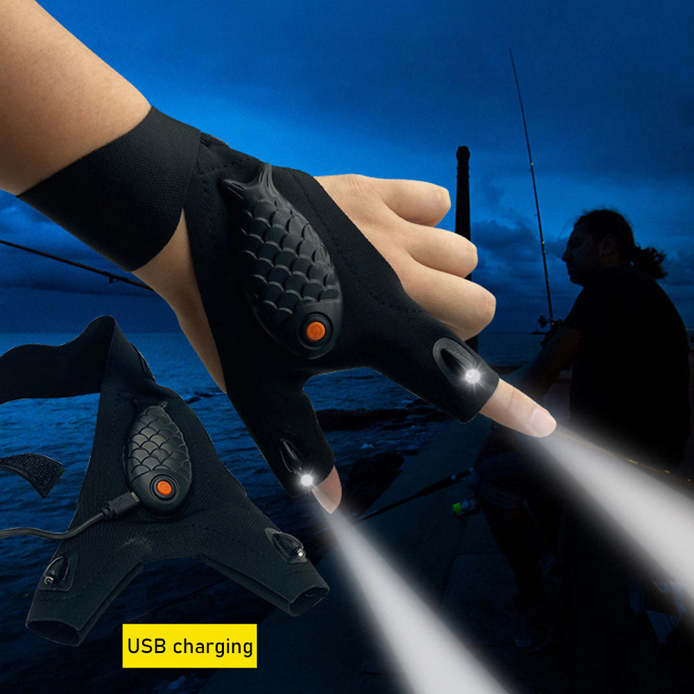 New Flashlight Glow Fishing Gloves