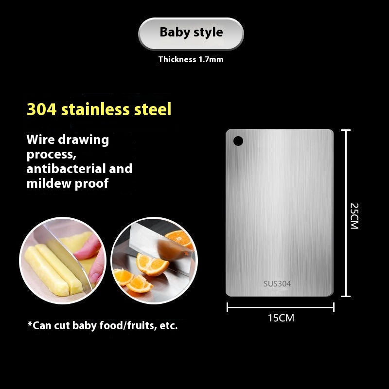 Thick Double-sided 304 Stainless Steel Cutting Board